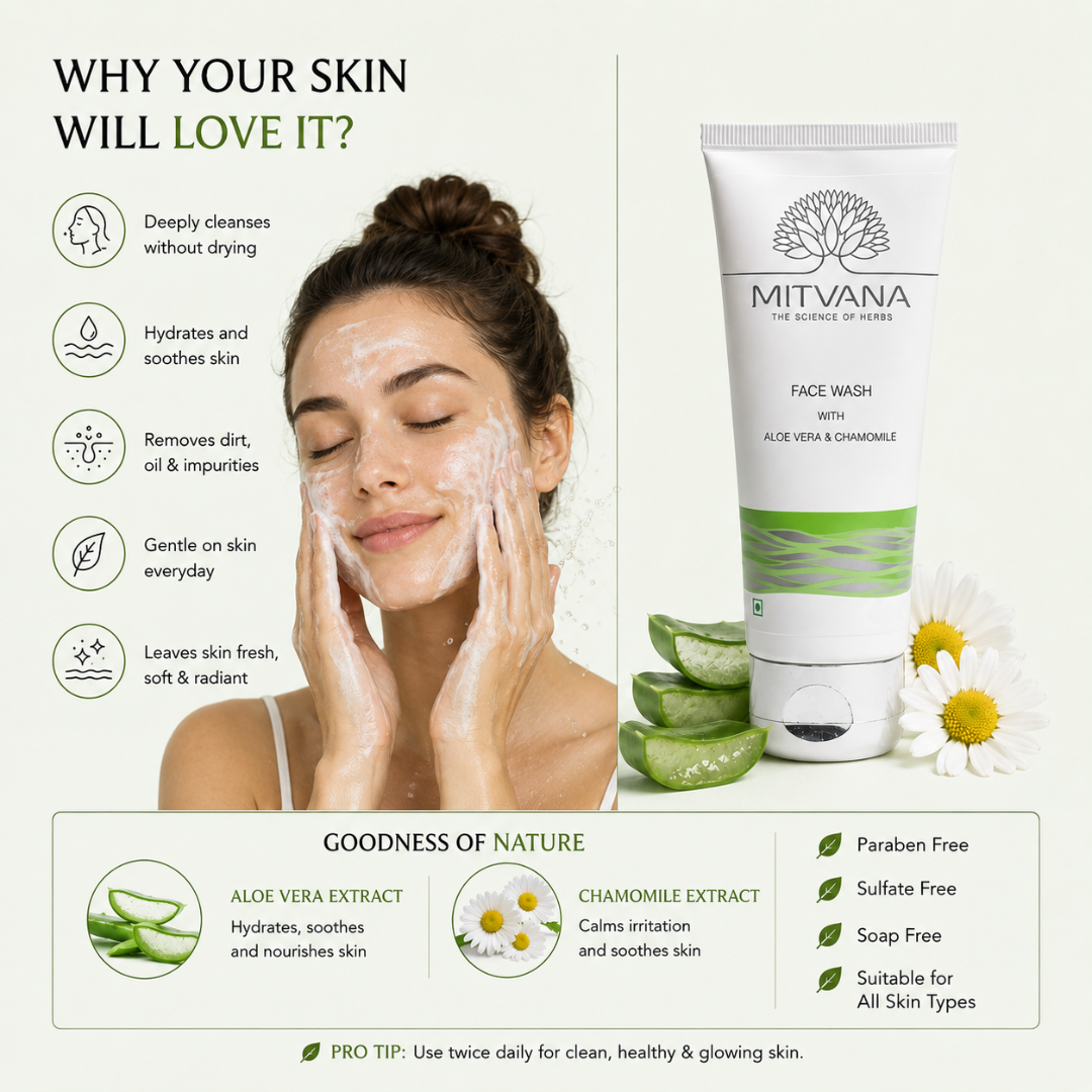 Face Wash With Aloe Vera and Chamomile 100 ML 